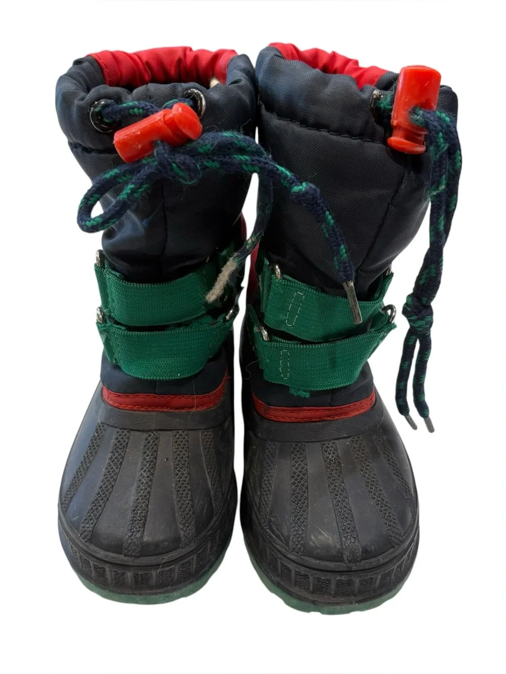 Vintage 90s Crayola Kids Colorblock Snow Boots Rubber Winter Duck Boots 7C